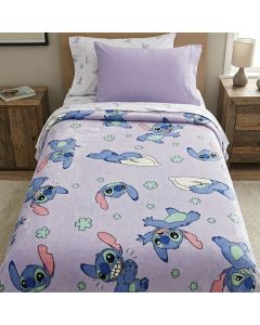 Frazada coral 1pza Stitch lila