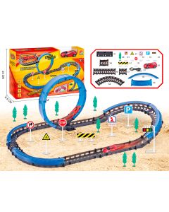 Pista de autos con auto track racer