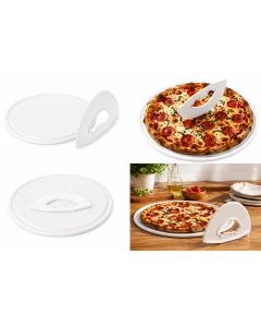 Kit pizzero tabla + corta pizza plastico