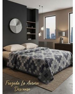 Frazada 2 plazas La Aurora azul 700g/m2