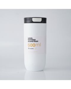 Vaso termico blanco Push&Drink 500ml Terrano
