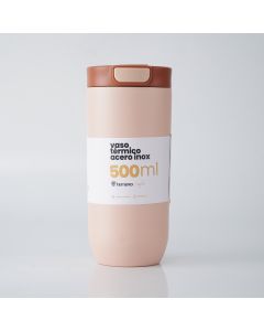 Vaso termico rosa Push&Drink 500ml Terrano