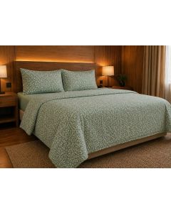 Juego de sabanas Richmond queen size hojas verde