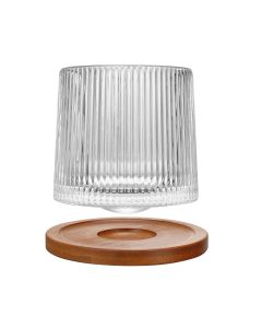 Vaso de whisky con base de madera