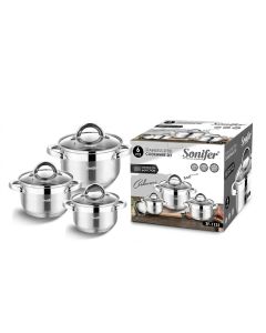Juego de ollas acero inox 6pcs Sonifer