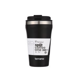 Vaso de acero split coffee one negro 360ml