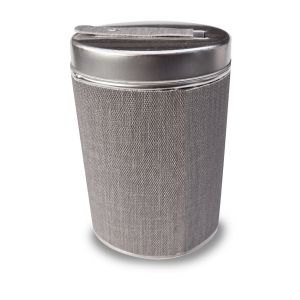 Yerbera cilindro forrada gris