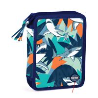 Cartuchera neox completa 3 pisos azul