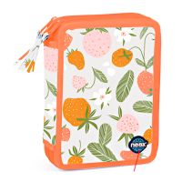 Cartuchera neox completa 2 pisos naranja